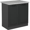 Vicco Mobile lavello cucina R-Line, Antracite country, 80 cm | Frontale in MDF · + Piano di lavoro · Piedini regolabili in altezza · Ampio spazio interno ✓ · Liberamente combinabile