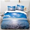 FANSU Copripiumino Matrimoniale Set Letto Matrimoniale Completo Set Copripiumino Singolo Bambino Biancheria da Letto con Federe Parure Letto Matrimoniale Stampa Mare 3D (220x240cm,Mare Blu)