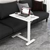 PUNCIA Tavolino da Divano con Ruote Bloccabili 68x40cm Scrivania per Computer Laptop Desk Medico Mobile Tavolo da Letto Porta Computer Regolabile in Altezza 66-100cm per Ufficio e Casa (Bianco)