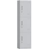 HOMCOM Armadietto per Documenti a 3 Ante e 3 Ripiani in Acciaio, Armadio Ufficio con Serratura Chiavi, Fessure di Ventilazione, Mobiletto Multiuso Portadocumenti, per Casa Ufficio, 45x38x180cm, Grigio