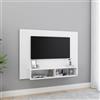 QZZCED Mobile TV da parete in compensato bianco, mobile TV da parete, moderno, scaffale aperto per decorazione e stoccaggio, 120 x 23,5 x 90 cm