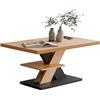 Casaria® Tavolino Detroit 90x60x45cm da Divano 2 Ripiani in Legno Carico Max 50kg Antigraffio Tavolo da Caffé Soggiorno Design Moderno