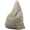 Avalon - Puff Poltrona Sacco Pera in Ecopelle Deluxe, Pouf Sacco di Qualità Sartoriale, Bean Bag per Sedersi Ergonomico, Pouf Sacco Impermeabile, OMAGGIO Pochette-Made in Italy(70x130cm-Beige)