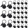 PATIKIL Chiavi Vuote in Acciaio Inossidabile per Incisione, 30Pcs Anelli Portachiavi in Metallo per Incisione Laser con Etichetta Appendibile per Portachiavi, tonalità Nera (Rotondo)