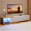 BLSYHDH Mobile porta TV LED 240 cm, Armadio e Televisore, Banco TV, Mobile TV da Salotto, Banco TV Moderno in Legno con 3 Cassetti, Armadio Basso per Soggiorno Interno, Mobile per Salotto (Bianco-2)