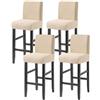 WWQQKJ Coprisedie per Bar, Jacquard Fodere Sedie con Schienale Elasticizzato Coprisedie con Schienale Basso con Lavabile in Lavatrice per Soggiorno(Beige,4ps)