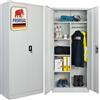 PROREGAL Armadio a due ante ELEPHANT in metallo con serratura, 2 ante 180x80x40cm, acciaio, 6 scomparti e asta appendiabiti, guardaroba, grigio chiaro, schedario