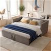JYCRA Divano-letto imbottito con letto per gli ospiti 90/180x200 cm, Divano-Letto con Reti a Doghe e Schienale, Letto Multifunzionale, Letto Allungabile Giornaliero per 2 Persone (Grigio, 90/180 x 200 cm)