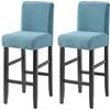 WWQQKJ Coprisedie per Bar, Jacquard Fodere Sedie con Schienale Elasticizzato Coprisedie con Schienale Basso con Lavabile in Lavatrice per Soggiorno(Blu,2ps)