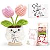 BigNoseDeer Regalo per donne, regalo di ringraziamento, fiori all'uncinetto, portafortuna, piccolo regalo di compleanno per donne, migliore amica, insegnante, ringraziamento, amici, colleghi, patate positive