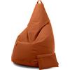 Avalon - Puff Poltrona Sacco Pera in Ecopelle Deluxe, Pouf Sacco di Qualità Sartoriale, Bean Bag per Sedersi Ergonomico, Pouf Sacco Impermeabile, OMAGGIO Pochette-Made in Italy(70x130cm-Cuoio)