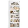 FirFurd Libreria Verticale, Libreria da Arco a 6 Ripiani, Scaffale Portaoggetti con Scomparti e Ripiani Aperti, per Soggiorno, Ufficio, Studio, Camera da letto, 75x27.7x186cm (Bianco)