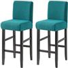 WWQQKJ Coprisedie per Bar, Jacquard Fodere Sedie con Schienale Elasticizzato Coprisedie con Schienale Basso con Lavabile in Lavatrice per Soggiorno(Teal,2ps)