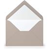 Glüxx-Agent - 50 buste per lettere, formato DIN B6, con fodera in seta bianca, 12,5 x 17,6 cm, 100 g/m², con incollaggio a umido, colore: tortora