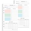 Yaridar Confezione da 2 ricariche per agenda settimanale Filofax, formato A6, 106 fogli/212 pagine non datate colorate pianificatore settimanale, 6 fori, carta bianca da 100 g/m², ultimi 2 anni, senza data