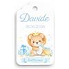 Generico Set di 30 Tag Bomboniere Artigianali con Nome e Data - Etichette Personalizzate Battesimo Tema Animali in Cartoncino Premium da 250gr (LEONE)