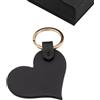 Munkiy Italy Portachiavi a Forma di Cuore in Vera Pelle - Artigianale Made in Italy - Scatola Regalo Rigida Inclusa - Idea Regalo Donna - San Valentino Compleanno Anniversario (Nero - Gift Box)