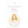 Generico Set 30 Tag Bomboniere Prima Comunione Personalizzate con Nome e Data - Etichette in Cartoncino Premium 250 g - Ideali come Segnaposto o Decorazioni per Bomboniere (BAMBINA BIONDA 3)