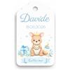 Generico Set di 30 Tag Bomboniere Artigianali con Nome e Data - Etichette Personalizzate Battesimo Tema Animali in Cartoncino Premium da 250gr (CANGURO)