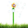 hikiau Macchina delle Bolle per Bambini - Oscillazione Manuale Ricaricabile Girasole in Piedi | Soffiatore Automatico Di Bolle Da Esterno Giocattolo Per Bambini | per Prato Giardino Festa di Compleanno