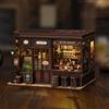 Longzhuo Kit Book Nook Locanda Segreta per Adulti, Modello in Legno DIY Casa in Miniatura da Costruire con Luce LED Touch, Decorazione per Libreria o Camera Regalo Creativo per San Valentino e Inverno