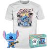 Funko POP! & Tee: Lilo & Stitch - Ukelele Stitch - Pelosino - Medium - T-Shirt, Maglietta - Vestiti con Figura in Vinile da Collezione - Idea Regalo - Giocattoli e Top a Maniche Corte per gli Adulti