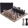 MARBLE RANGE Set di scacchi in marmo 15, fatto a mano in nero e corallo, con 34 pezzi e scatola. Gioco da viaggio di lusso per adulti, regalo elegante e decorativo (Oceanic & Black)