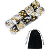 JUKOTA 10 PCS Dadi,16mm D6 Dado Acrilici,Dadi Bianco-Nero con Borsa di Stoffa,per Giochi da Tavolo,Ruolo,Tavolo,Lezioni di Matematica