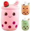 Bobomon Bubble Tea Peluche Kawaii Cuscino Gigante Boba Bambola di Peluche Morbidosi Cute Tazza Perla Tè Al Latte Peluche Animato (23cm, Rosa)