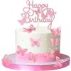 DIVINA VITAE Happy Birthday Decorazioni 13 Pezzi 3D Farfalla Decorazioni Torta Compleanno Dolce Decorazioni per torte di Compleanno Topper per Cupcake per feste di Compleanno Decorazione per Torta Nuziale