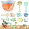 Neuytiky Giochi Spiaggia Bambini | 11 Pezzi con Secchiello Pieghevole & Formine | Giochi Spiaggia Bambini 1 Anno | Sabbia & Acqua | Set Spiaggia Bambino (Colori Vivaci) (Secchio Arancione)