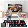WuZhuangYuan Tappeto da Ballo HDMI Doppio per Bambini e Adulti, 64GB con 899 Giochi e 650 Brani, Fitness Dance Mat Wireless con Modalità MV/3D/Cartoon, Morbido Tessuto in Flanella Premium, Regalo Divertimento