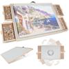 Truwheelz 2000 pezzi, 2 in 1, tavolo puzzle inclinabile e girevole, per adulti, in legno, con 4 cassetti, 102 x 72,4 cm, tavolo portatile con Lazy Susan e copertura