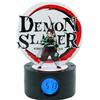 TEKNOFUN - - Licenza ufficiale Demon Slayer - Sveglia luminosa TANJIRO 20 cm - 2 modalità di illuminazione - Funziona con 3 cavi AAA/USB (inclusi) - Per bambini dai 6 anni - 811755