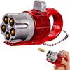 Pkkiimor Pistola Giocattolo Antistress, 6 Proiettile Morbido Mini Pistole a Proiettile Morbido Giocattolo Modi Di Gioco Multipli Fidget Portachiavi per Ridurre Lo Stress E L'ansia (Red)