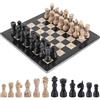 Radicaln Set di scacchi in marmo da 30 cm nero e corallo - Fatto a mano - 1 scacchiera e 32 pezzi - Gioco da tavolo per 2 giocatori per adulti