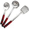 Abcsea 3 Pezzi Set di Utensili da Cucina in Acciaio Inox, Cucchiai da Cucina, Spatola da Cucina, Cucchiaio Forato, Cucchiaio da Zuppa (gruppo 1)