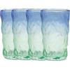 HZIYOU Set di 4 bicchieri sfumati iridescenti, motivo ghiacciaio, decorazione per vino, birra, succhi di frutta, mojito e cocktail (400 ml) (sfumato)