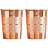 TRAFAART Set Di 2 Bicchieri Per Acqua Potabile In Rame Silver Touch Benefici Per La Salute Vetro Resistente 350 Ml