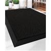 Diaxilu Zerbino per esterni, 40 x 60 cm, antiscivolo, in silicone, resistente alla polvere e lavabile, resistente alle intemperie, per la porta di casa, colore nero