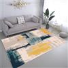 Rug-QJDDUP Tappeto Grande Salotto,Blue,160 x 230 cm, Tappeti Pelo Corto, Soggiorno, Camera da Letto, Sala da pranzo, Blu Giallo Caldo Grigio Bianco Astratto Moderno
