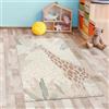 CARPETIA Tappeto Runner soffice, facile da trattare e resistente, giraffa nature crema verde, 80 x 150 cm