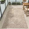 Carpetsale24 Tappeto da Esterno Beige 80x150 cm, Resistente agli Agenti Atmosferici & UV, Ideale per Cucina, Balcone, Terrazza, Soggiorno e Sala da Pranzo, Design di foglie di palma