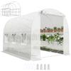 Outsunny Serra circa 2,7 x 2 x 2 m, con ripiani, porta con cerniera, 6 barre di supporto, resistente ai raggi UV, per pomodori, colore bianco