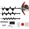WEIGR 52CC - Trapano a benzina per recinzione, 2 tempi, trapano a terra, trapano da giardino, palmare, con 3 punte di diametro (100, 150, 200 mm)