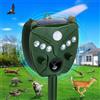 EBILUN Repellente solare a ultrasuoni per cani e gatti, 5 modalità regolabili con flash LED, ricarica USB e impermeabile, per gatti, cani, uccelli e volpi (2 pezzi)