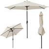 JJ. Ombrellone diritto apertura con manovella tela professionale rinforzata resistente ai raggi UV, beige, 270 x 270 x 240 cm - Toile de