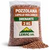 Lemag srl Pozzolana Lapillo Vulcanico Drenante 2 Kg - Per Giardino, Vasi e Terrari - Migliora Drenaggio e Aerazione, Riduce Ristagni - Substrato Naturale Decorativo - LEMAG SRL