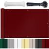 HUAXIQUE Protezione per la Privacy per Balcone Copri Ringhiera Balcone Impermeabile Anti UV con Fascette Privacy Recinzione Copertura per Balcone 80x400cm Vino Rosso