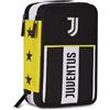 Seven Juventus Astuccio Scuola 3 Zip, Nero, Portapenne Triplo Scomparto Completo Di Penne, Matite, Colori, Scuola Elementare, Bambino, Calcio